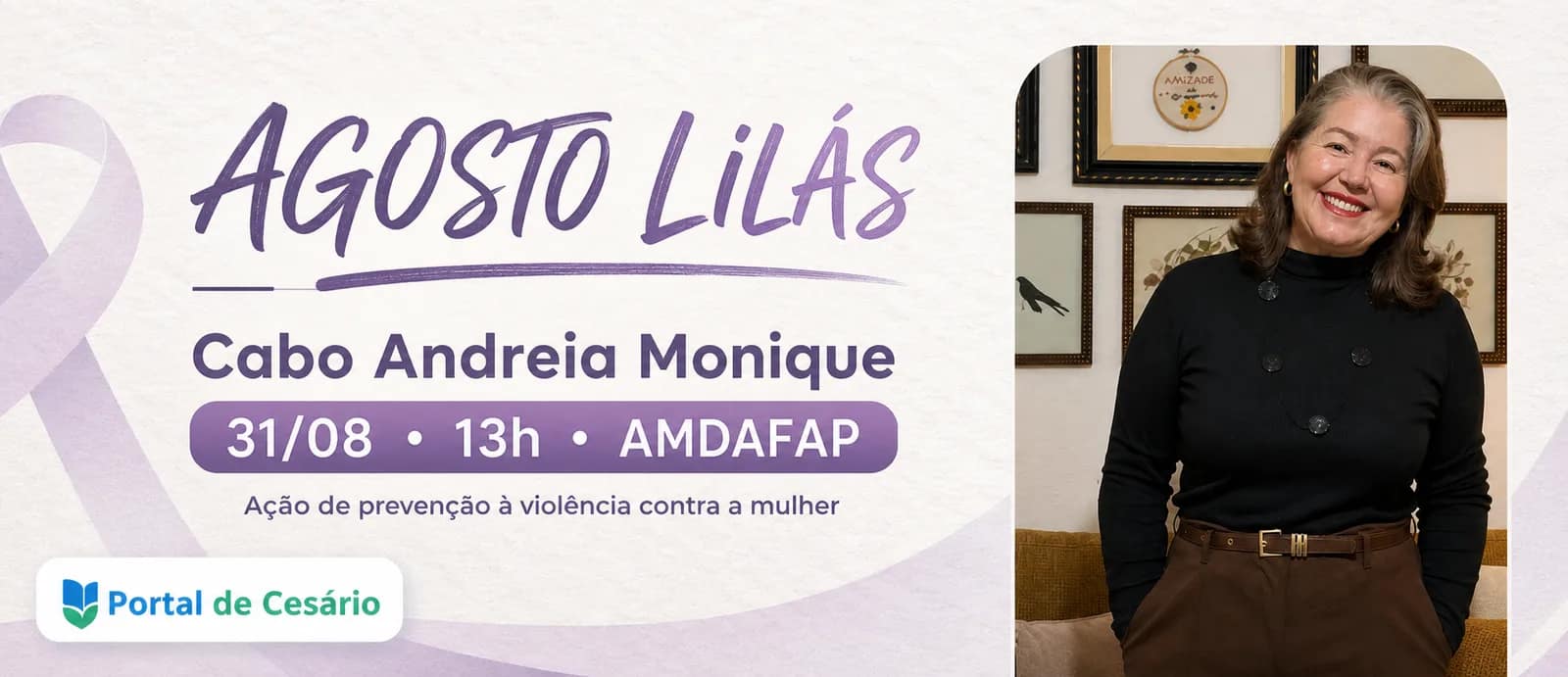 Cesário Lange promove ação do Agosto Lilás com policial especialista em violênci - Cidade em Cesário Lange