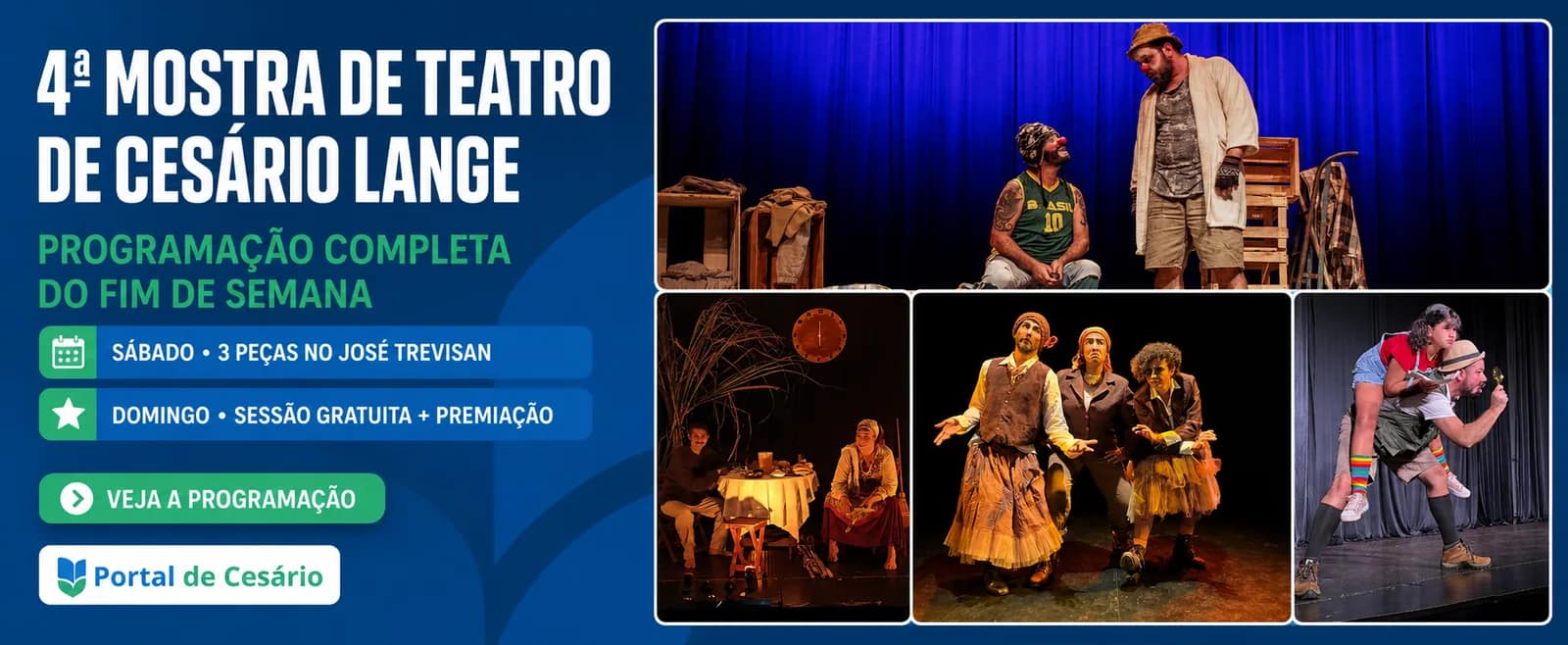 4ª Mostra de Teatro de Cesário Lange: veja a programação completa de sábado e do - Cultura em Cesário Lange