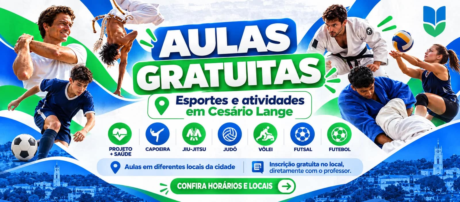 Esportes gratuitos em Cesário Lange: veja horários e locais de 7 modalidades ofe - Esportes em Cesário Lange