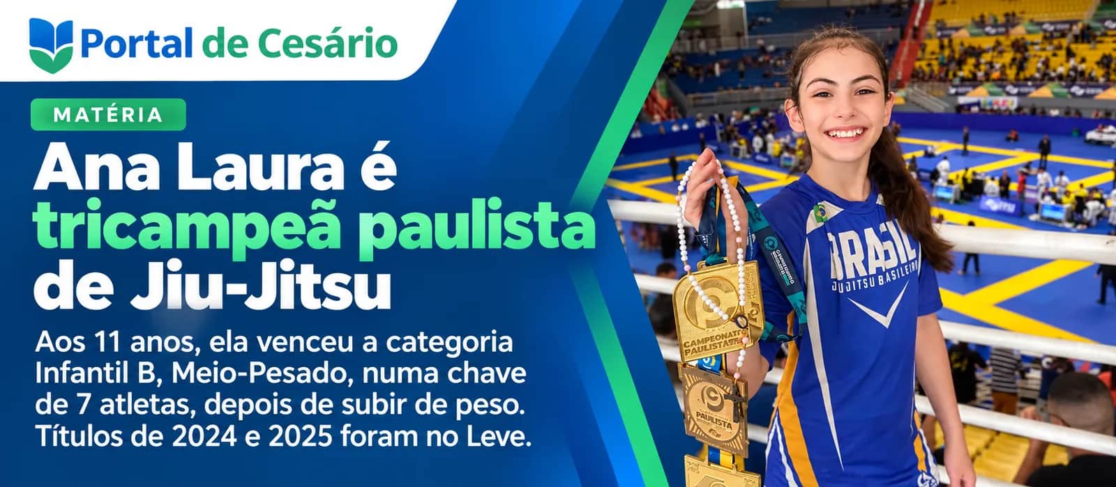 Ana Laura é tricampeã paulista de Jiu-Jitsu - Esportes em Cesário Lange